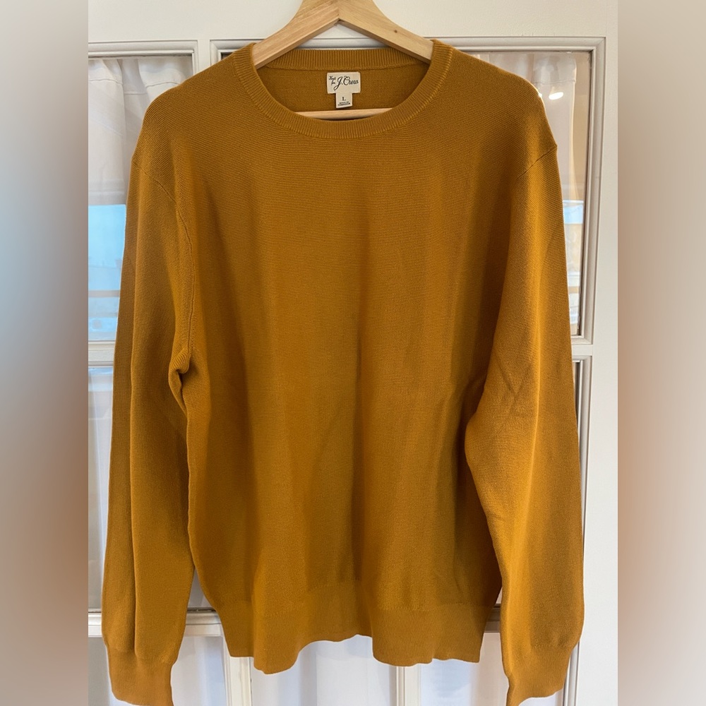 J Crew Knit Sweater, Men’s, L, Yellow/Gold